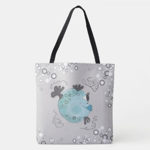Wunderliche und entzückende Fisch-Kunst aquamarin Tasche
