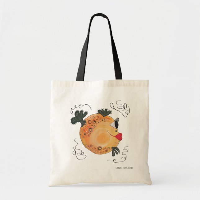 Wunderliche und entzückende Fisch-Kunst orange und Tragetasche (Vorne)