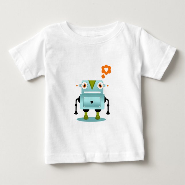 Wunderliche und künstlerische Roboter-Liebe Baby T-shirt (Vorderseite)