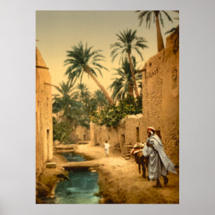 Wunderliche Wiedergabe von Biskra Algerien Plakat