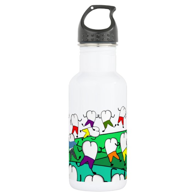 Wunderliche zahnmedizinische Zahn-Kunst Edelstahlflasche (Vorderseite)