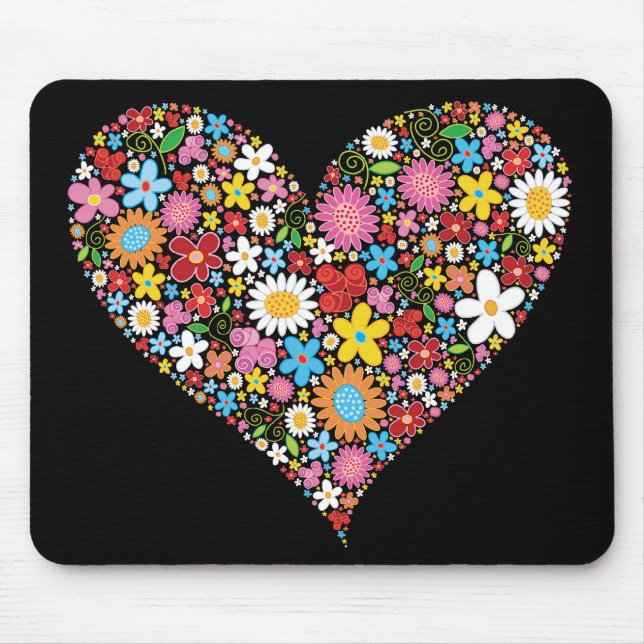 Wunderlicher Frühlings-Blumenvalentine-niedliche Mousepad (Vorne)