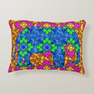 Wunderlicher heller bunter Elefant Paisleys Dekokissen