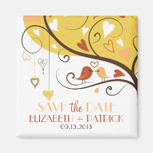Wunderlicher Herbstlovebirds-Save the Date Magnet