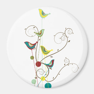 Wunderlicher Sommer-Vogel-Wirbels-moderne Magnet