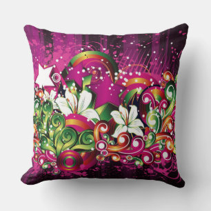 Wunderliches abstraktes BlumenThrowkissen Kissen