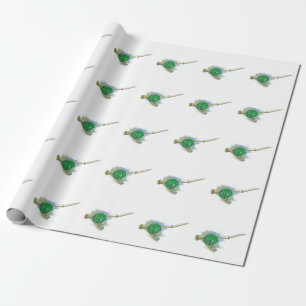 Wunderliches antikes Fischen-Spulen-Packpapier Geschenkpapier