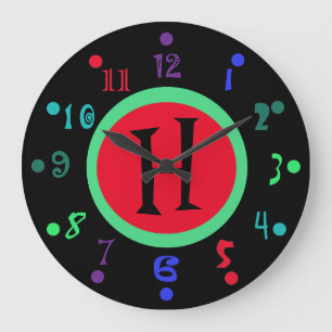 Wunderliches Farbmonogramm-dekorative Wanduhr