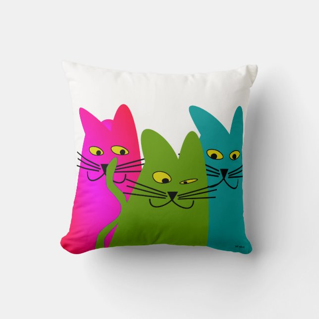 Wunderliches Katzen-Kissen "beste Freunde " Kissen (Vorderseite)