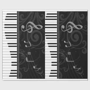 Wunderliches Klavier und musikalische Anmerkungen Geschenkpapier