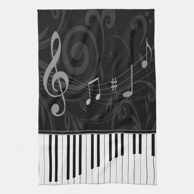 Wunderliches Klavier und musikalische Anmerkungen Handtuch (Vertikal)