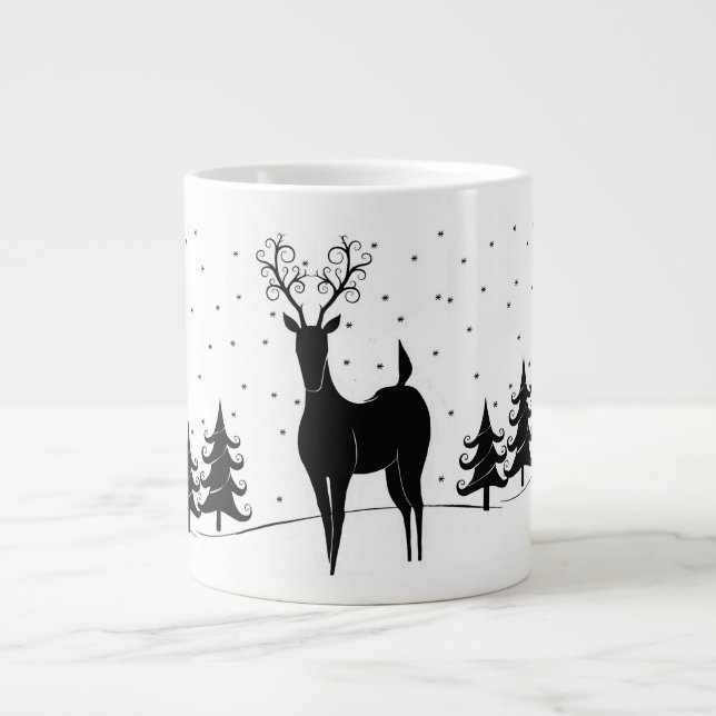 Wunderliches Ren Jumbo-Tasse (Vorderseite)