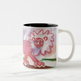 wunderliches rotes Löwekaffee-Tassen-Waldtier Zweifarbige Tasse