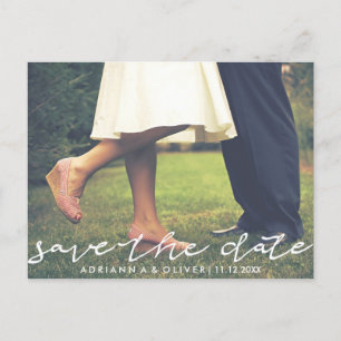 Wunderliches Save the Date Typografie-Foto Ankündigungspostkarte