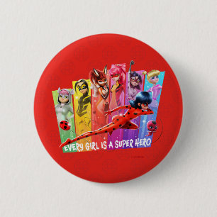 Wundermädchen Jedes Mädchen ist ein Super-Held Button