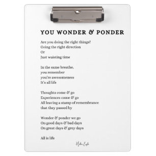 Wundern Sie sich selbst Liebe Pflegegegegedicht Pl Klemmbrett