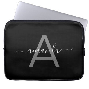 Wunderschön Elegant Fügen Sie Ihren Namen und Mono Laptopschutzhülle