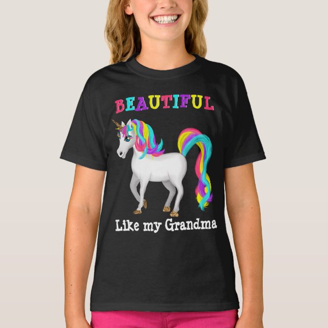 Wunderschön wie mein Oma Magical Unicorn T-Shirt (Vorderseite)