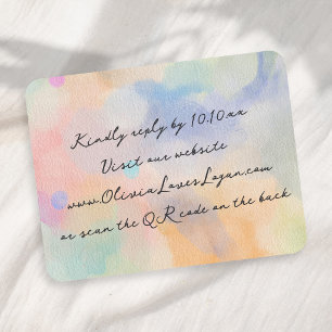 Wunderschöne abstrakte Aquarell-Moderne-Script-Hoc RSVP Karte