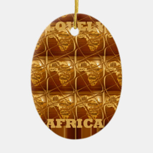 Wunderschöne Afrikanische Karte Print Golden Desig Keramikornament