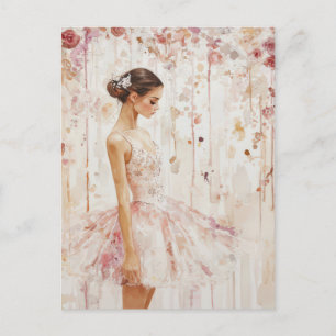 Wunderschöne Aquarell Ballerina im Tutu Postkarte
