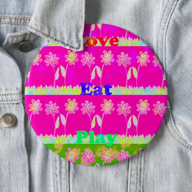 Wunderschöne atemberaubende farbenfrohe Flora-Text Button (Beispiel)