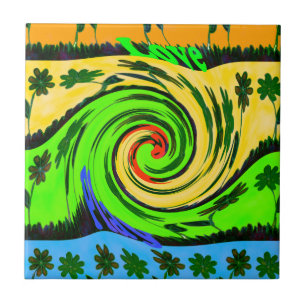 Wunderschöne atemberaubende wellige Sommerwelle Bl Fliese