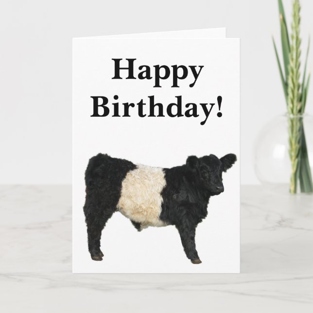 Wunderschöne Belted Galloway-Bullen- Ausstanzkarte Karte (Vorderseite)