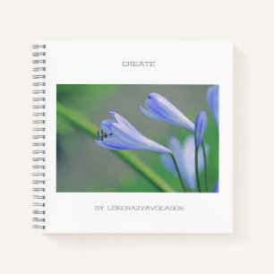Wunderschöne blaue Blumen Create Notizbuch