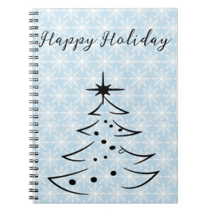 Wunderschöne, blaue Flakes, Weihnachtsbaum Notizblock