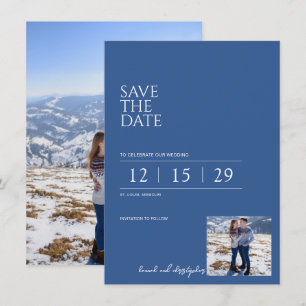Wunderschöne Blaue Hochzeit Save The Date