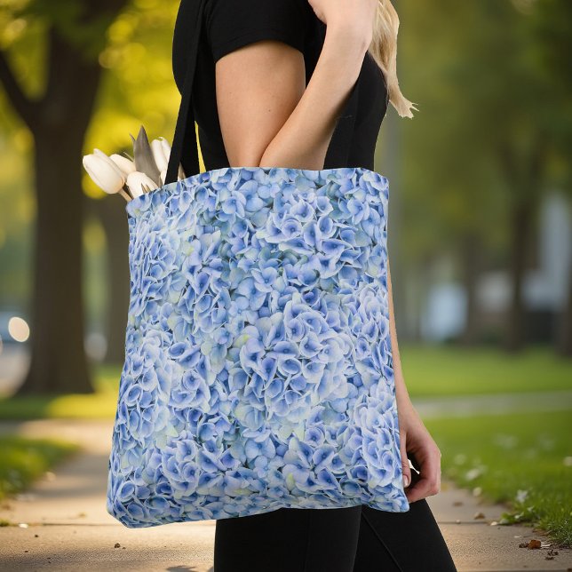 Wunderschöne blaue Hortensien - Blumenmuster  Tasche (Von Creator hochgeladen)