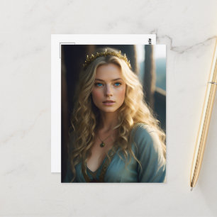 Wunderschöne Blondine mit blauen Augen Postkarte