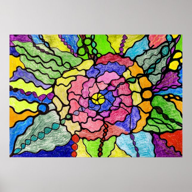 Wunderschöne Blume Moderne Kunst Poster (Vorne)