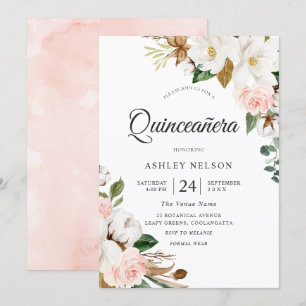 Wunderschöne Blume Quinceanera Einladung