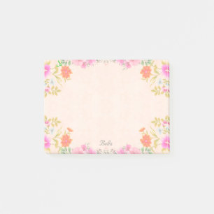 Wunderschöne Blumen in Pastellfarben Post-it Klebezettel