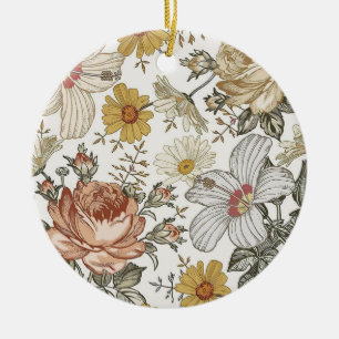 Wunderschöne Blumen Keramik Ornament