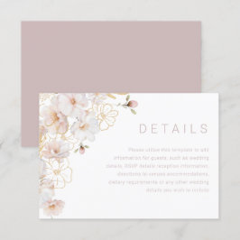 Wunderschöne Blush & Gold-verzauberte Hochzeitsdet Begleitkarte