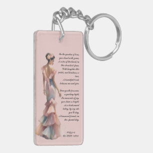 Wunderschöne Brautjungfer Dusty Pink gewidmete Ode Schlüsselanhänger