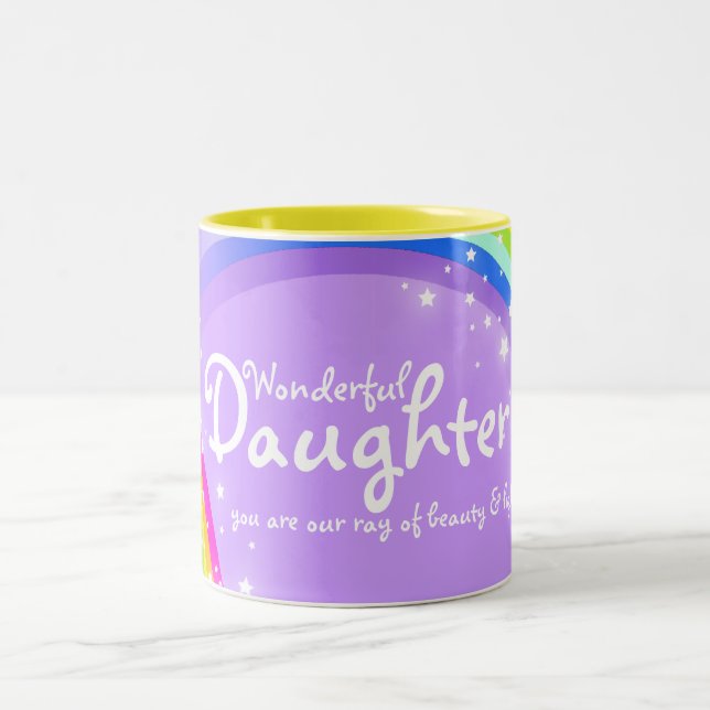 Wunderschöne Daughter-Regenbogenviolett-Tasse Zweifarbige Tasse (Mittel)