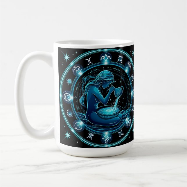 Wunderschöne digitale Illustration des Wassermannz Kaffeetasse (Links)