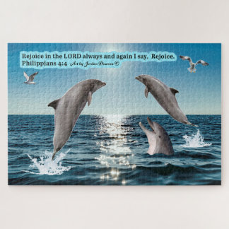 Wunderschöne Dolphin-Schrift Puzzle Philippians 4: