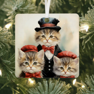 Wunderschöne Drei-Kätzchen-Familien-Weihnachten Ornament Aus Metall