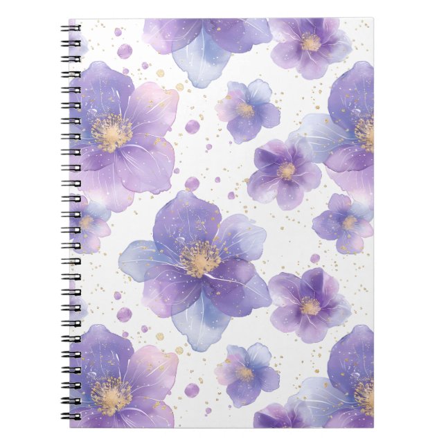 wunderschöne, elegante Blume, nahtlos gepatcht Notizblock (Vorderseite)