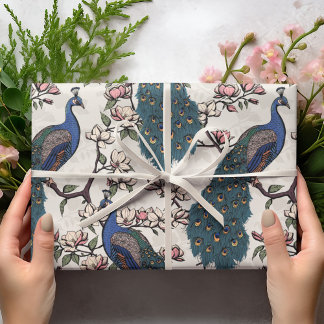 Wunderschöne Elfenbeinfriedensbrücken und Magnolie Geschenkpapier