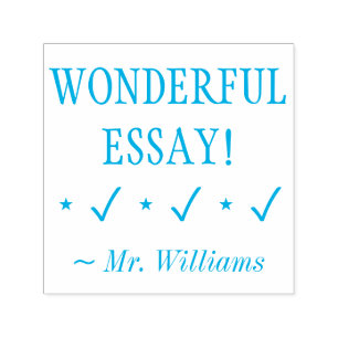 "WUNDERSCHÖNE ESSAY!" Teacher Feedback Rubber Brie Permastempel