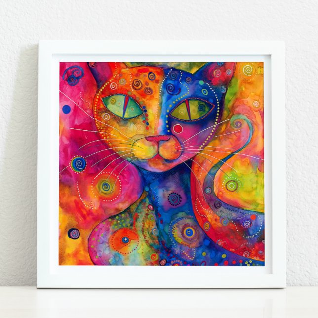 WUNDERSCHÖNE FARBEN KATASTROPHE POSTER (WHIMSICAL COLORFUL CAT POSTER)