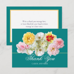 Wunderschöne farbenfrohe Rosen Brautdusche Dankesc Dankeskarte