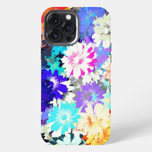 Wunderschöne farbige Blumen  iPhone 13 Pro Max Hülle (Rückseite)