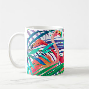 Wunderschöne Flamingo Aquarellbild. Afrika Kaffeetasse